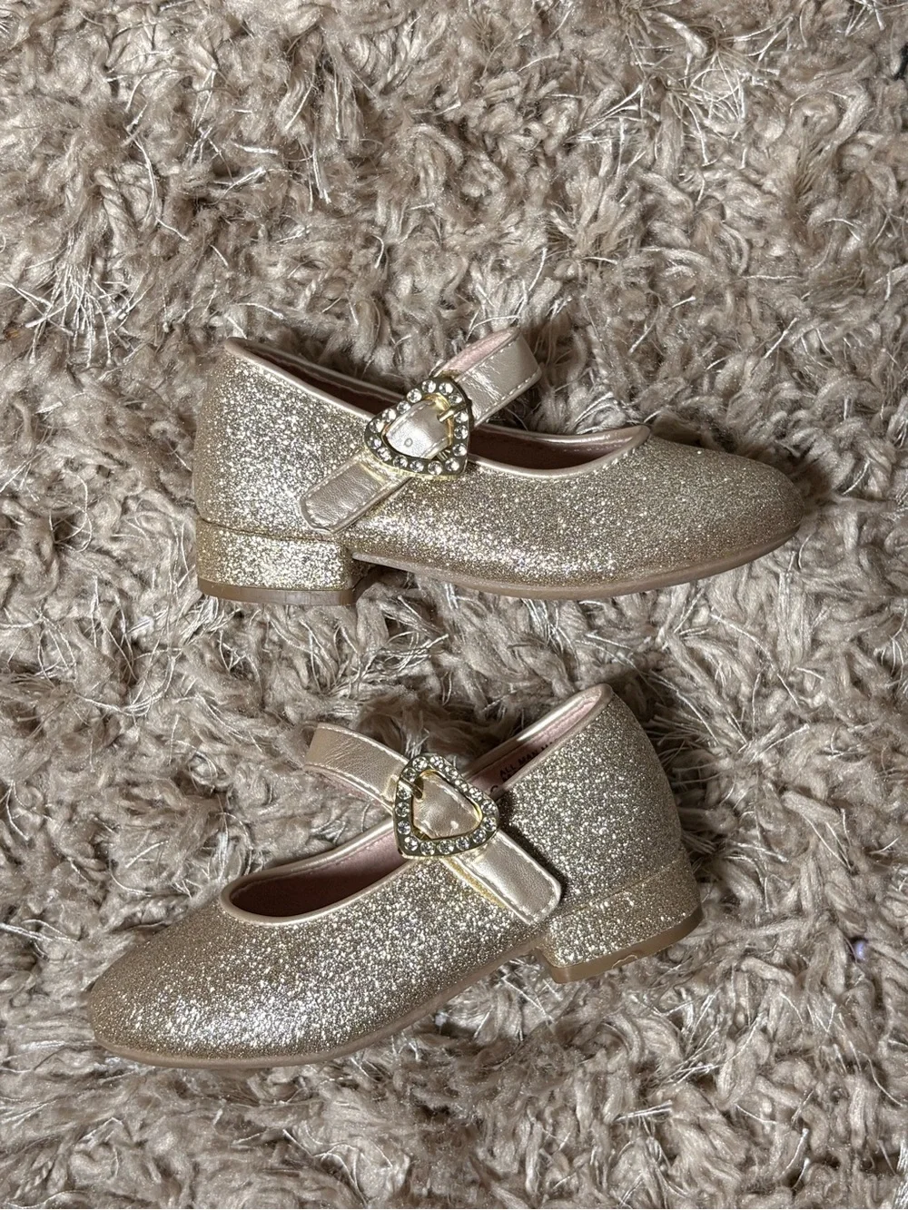 Girls Glitter Heart-Buckle in Gold